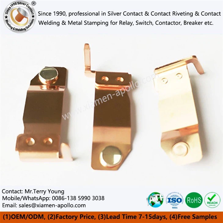 In-die Riveting Silver Contacts for PV Relay