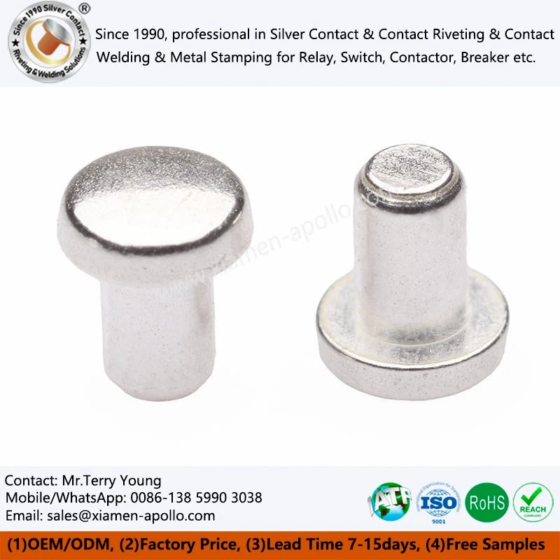 Solid Silver Contact Rivet Solid Silver Contact Rivet